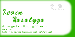 kevin mosolygo business card